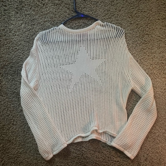 Edikted White Star Mesh Sweater - Picture 1 of 1